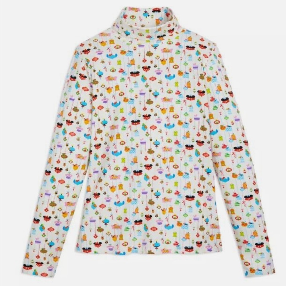 Disney Parks Mickey Mouse and Friends Holiday Mock cream Pullover never worn